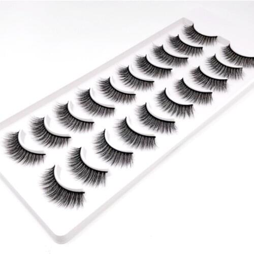 10 Pairs of 8D Mink False Eyelashes Natural / Thick Long Eyelashes Small Bundle Makeup Beauty Extension Tool