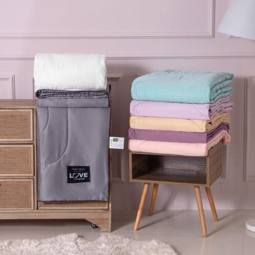 New Pure Color Summer Quilt Silk Quilt Double Dormitory Student Cool and Comfortable Summer Air Conditioning Futon Duvet