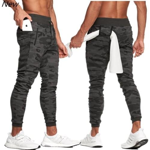 New Mens Jogger Pnats Sweatpants Man Gyms Workout Fitness Trousers Male Casual Fashion Skinny Track Pants Zipper design Pants
