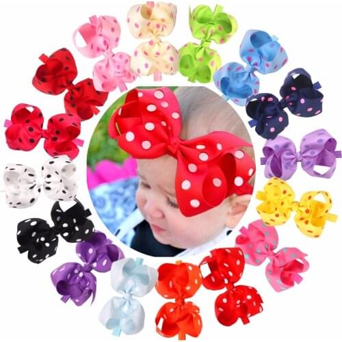 16Pcs big bowknot Toddlers for Girls Headbands with 6" Hair Bow Cute Elastic Hair Wrap for Newborn Kids