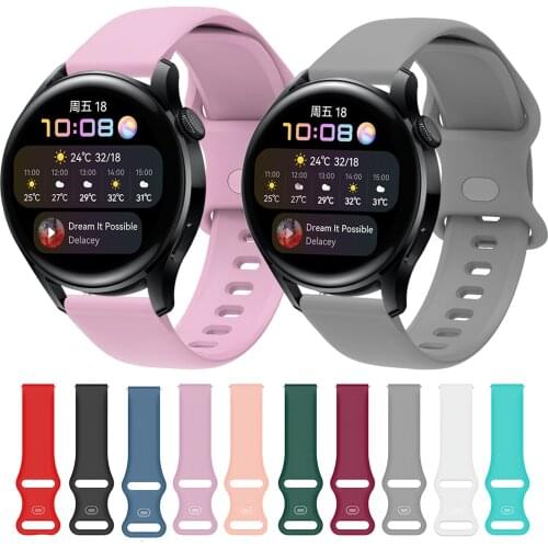 22mm New Silicone Strap For Huawei Watch 3/3 Pro Smart Watch Band Sport Replacements Bracelet For Huawei GT 2 Pro/2 46mm/2E Belt