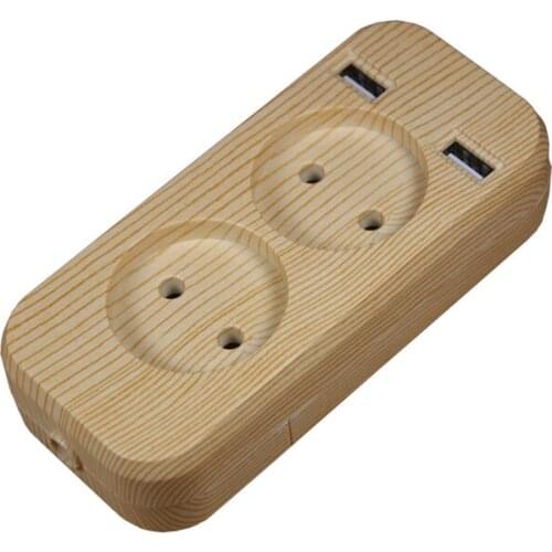 USB Extension Socket For Phone Charge Wood And White Color Free shipping Double USB Port 5V 2A usb wall outlet KF-WIIA-1