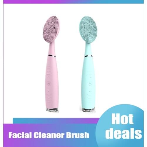 Hand Held Electric Facial Cleaner Brush Silicone Sonic Face Cleansing Deep Pore Cleaning Skin Face Cleanser Brush USB Recharge
