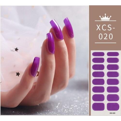 Loveliness Women Manicure Pure Solid Color Purple Nail Sticker Winsome Women Nail Sticker Set Self Adhesive Nail Sticker Shiny