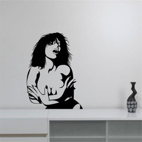 Sexy Girl Sticker Glamour Woman Vinyl Decal Female Erotic Nudity Wall Decorations for Home Beauty Salon Room Office Decor HY1413