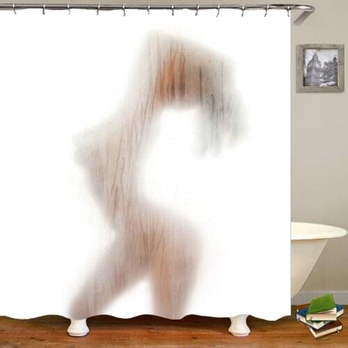 Sexy Pretty Girl Bathing Shower Curtain Romantic Valentines day Bathroom Screen Waterproof Polyester Fabric Hanging Curtains