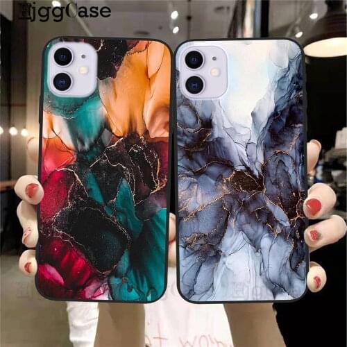 Dark Blue Marble Stone Texture black Cover Phone Case Fundas For iPhone 12 Mini 11 Pro XR X XS Max 6S 7 8 8Plus 7Plus Cover Case