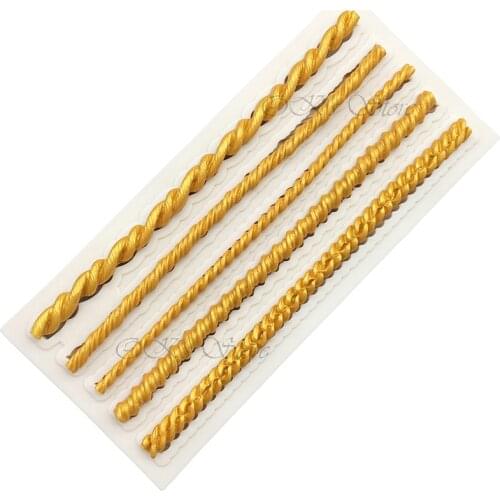 Rope Silicone Mold Sugarcraft Chocolate Cupcake Baking Mould Resin Tools Fondant Cake Decorating Tools
