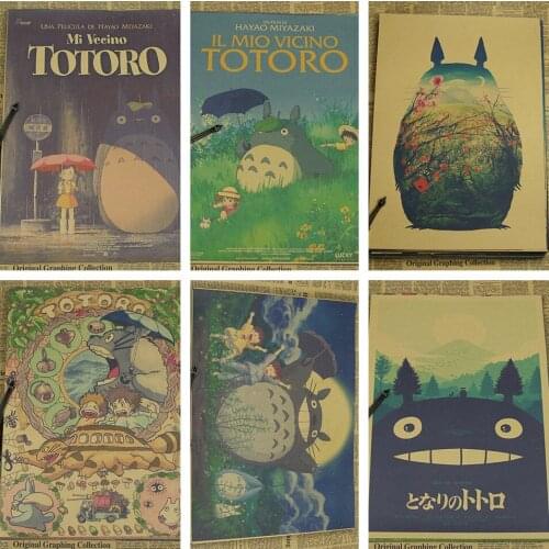 Totoro vintage nostalgic poster bar home decoration painting