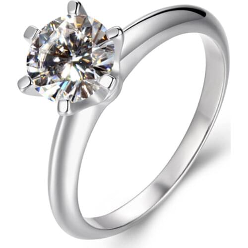 925 Sterling Silver Ring Ladies Luxury Exquisite Elegant Classic Six-claw Shape Wedding Couple Beautiful Jewelry Original Design