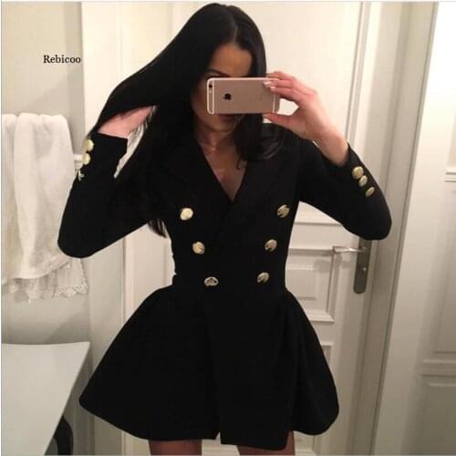 Blazer Dress Women Office Ladies Double Breasted Autumn Dress Pink White Sexy Notched Pocket Long Blazer Feminino