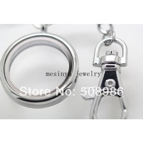10pcs expensive floating charm memory living plain glass locket key rings keychains, charm not included