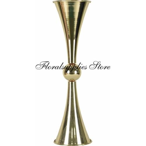 10PCS wedding vase centerpieces for tables flower vases for artificial bouquet metal gold trumpet floral vases