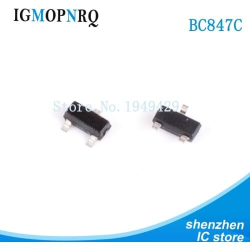 100PCS BC847C SOT23 BC847 SMD SOT-23 1G Bipolar junction transistor (BJT) SOT-23 NPN GP AMP New
