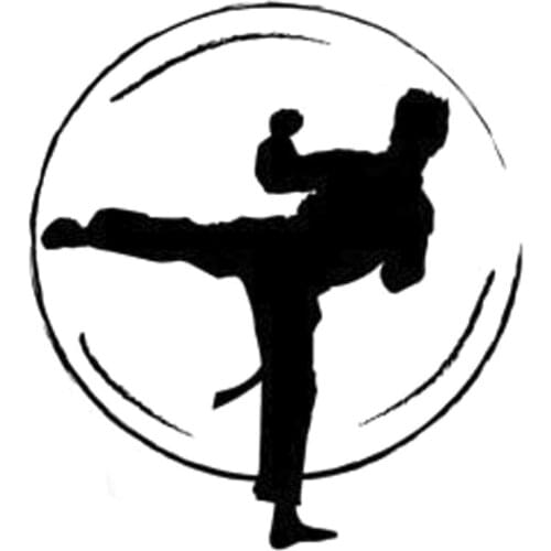 14.3cm*15.9cm Karate Fight Fashion Vinyl Car Styling Car Sticker Decor Black/Silver N1261