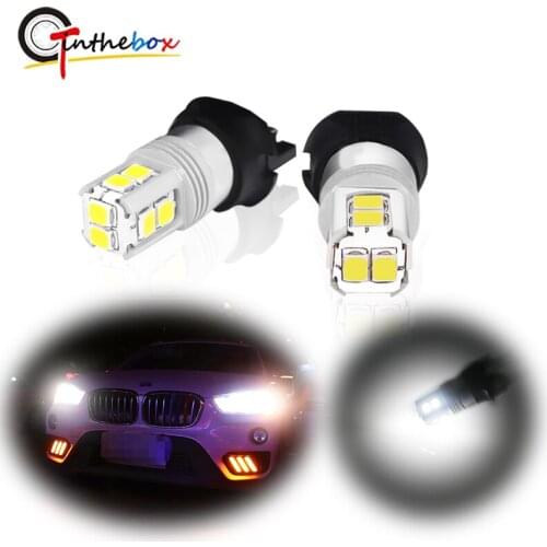 Gtinthebox 2PCS Error Free Xenon White PW24W PWY24W 10-SMD LED DRL Daytime Running Light Bulbs For Audi BMW Peugeot Volvo VW etc
