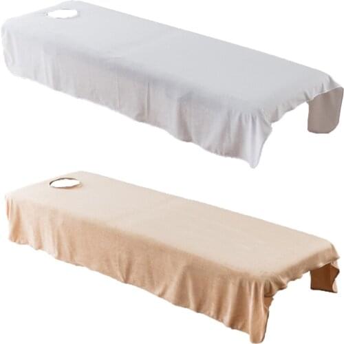 2pcs Optional Massage Bed Table Soft Cover Salon Spa Couch Bed Sheet with Face Hole 120x190cm 80x190cm
