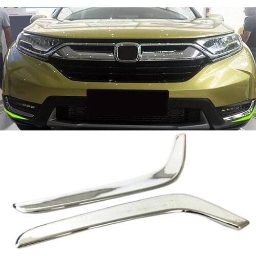 Car styling Exterior ABS Front Fog Light Lamp Eyelind Cover Trim 2PCS for Honda CRV CR-V 2017-2018