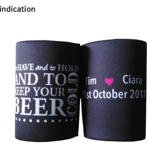 300pcs/lot Customized Logo Print Neoprene Stubby Holder Beer Can Picnic Cooler Cover Sleeve For Wedding Party Favors Or Gifts