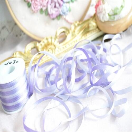 4mmx10m/roll variegated of 100% pure silk embroidery ribbon thin taffeta silk edge ribbon Anya Ribbon Handcraft DIY ribbon