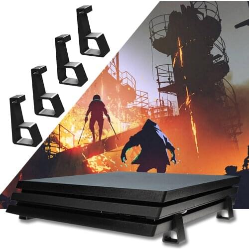 Bevigac 4pcs Cooling Corner Feet Flat-Mounted Heighten Support Holder Base Stand Bracket Legs for Sony PlayStation 4 Slim Pro