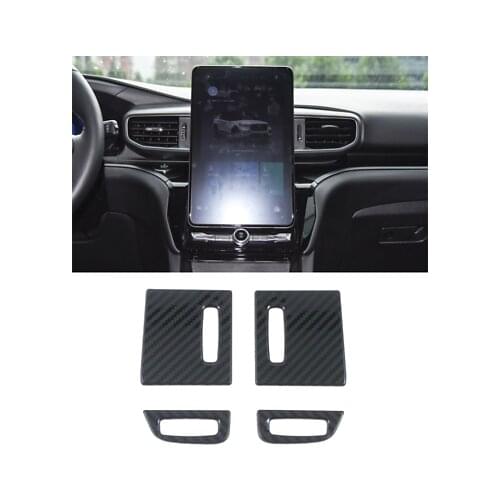 4* Steel Carbon Fiber Middle Console Air Vent Cover Trim For Ford Explorer 2020
