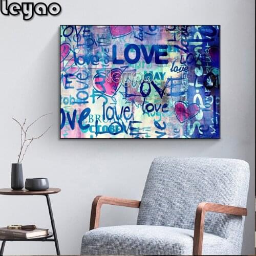 Love Letters 5d Diamond Painting Graffiti Diamond Embroidery Mosaic Paintings Wall Art Pictures diamond art Wedding Bedroom