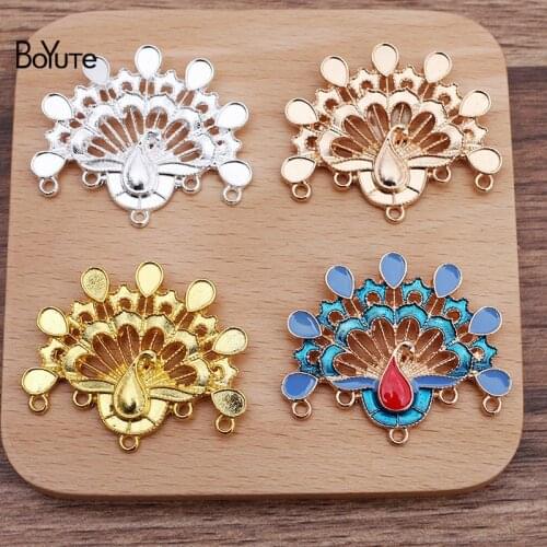 BoYuTe (20 Pieces/Lot) 36*44MM Metal Alloy Peacock with 2 Loops at Back Factory Supply DIY Hair Crown Accessories Materials