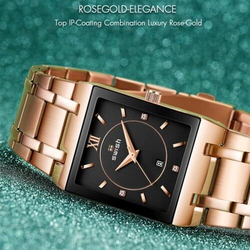 New Relogio Feminino Fashion Rosegold Bracelet Watches Women Creative Square Quartz Wrist Watch Top Brand Luxury Ladies Clock