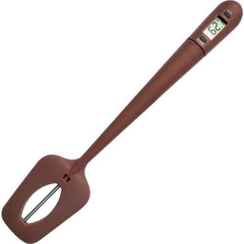 Digital Cooking Thermometer Double Use Silicone Scraper Spatula Cooking Cream Butter Cake Baking Thermometer Tool Household