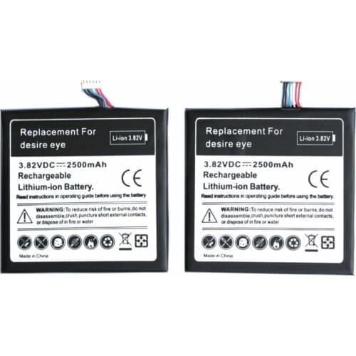 Ciszean 2pcs/lot 2500mAh B0PFH100 / BOPFH100 3.82VDC Replacement Li-Polymer Battery For HTC Desire Eye 4G M910X M910n