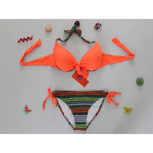 Cooclo Wholesale Russia Design New Style High Quality Brand Swimwear Sexy Padded Bandage Bikinis Set Push Up Bathing Swimsuits