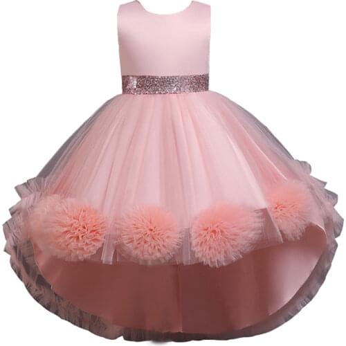 Kids Girl Cake Tutu Flower Dress Childrens Party Wedding Formal Clothing for Girl Princess First Communion Costume 6 8 10 Years