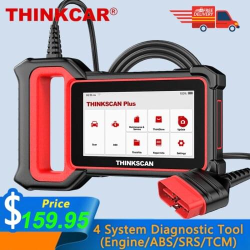 THINKCAR OBD2 4 System Diagnostic Tool Engine ABS SRS Transmission Thinkscan Plus S5 OBDII Auto Scanner PK CRP123i Free Update