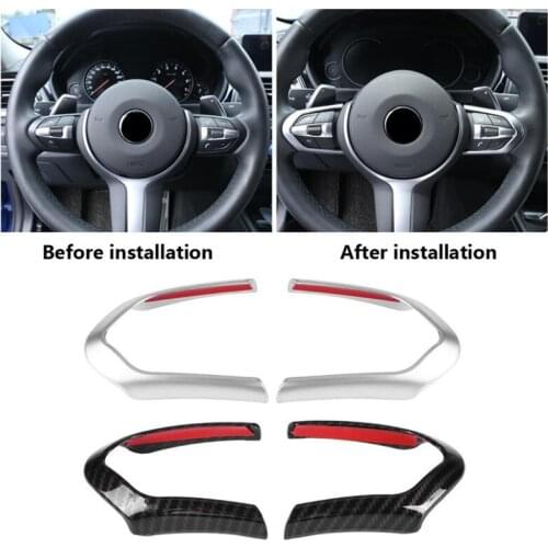 For BMW F10 F20 F13 F15 F16 X5 X6 F30 1 2 3 4 5 6 Series M sport Car Interior Steering Wheel Decoration Strip Frame Trim Sticker