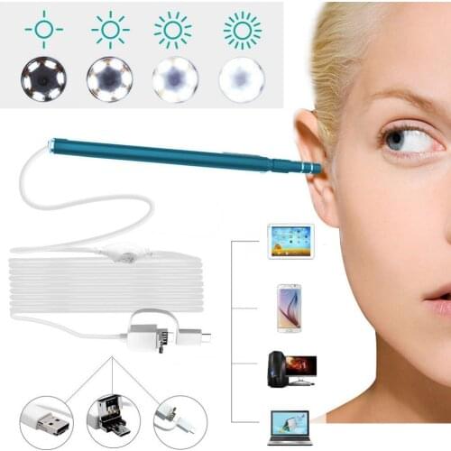 Ear Cleaning Endoscope 3 in1 USB HD Visual Ear Spoon 5.5mm Mini Camera Android PC Ear pick Otoscope Borescope Tool Health Care