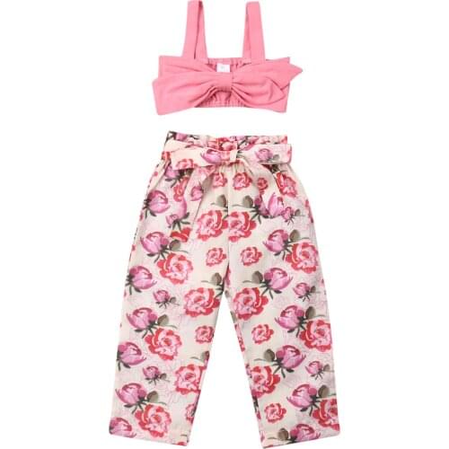 Boutique Girl Clothes 2019 Toddler Kid Baby Girl Clothes Vest Tank Pants Summer Holidsy Outfit Beach