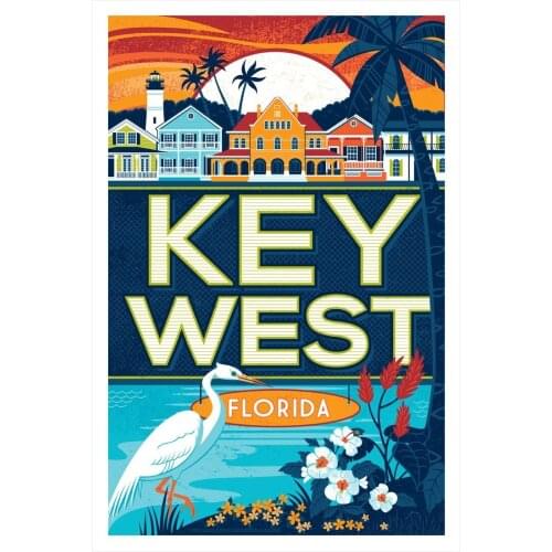 KEY WEST FLORIDA VINTAGE TRAVEL Photo Art Film Print Silk Poster for Your Home Wall Decor 24x36inch