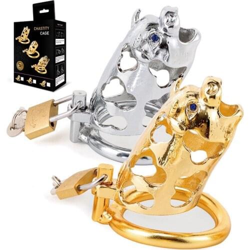 Adult toy male chastity device metal Animal chastity cage penis ring Replaceable 3size cock ring gay Fetish Prevent derailment