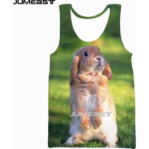 Jumeast Brand Men/Women 3D Printed Vest Animal Rabbit Short Sleeve Sport Pullover Summer Tank Tops Tees