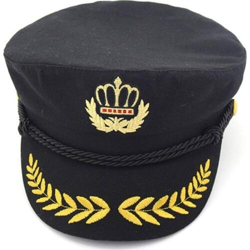 Crown Embroidery Military Cap For Women Winter Curved Brim Stylish Flat Top Dad Caps
