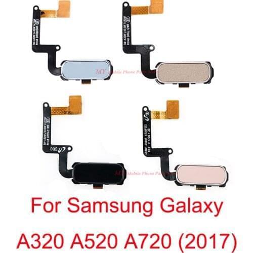 Return Back Home Menu Button Fingerprint Sensor Return Key Botton Flex Cable For Samsung Galaxy A3 A320 A5 A520 A7 A720 2017