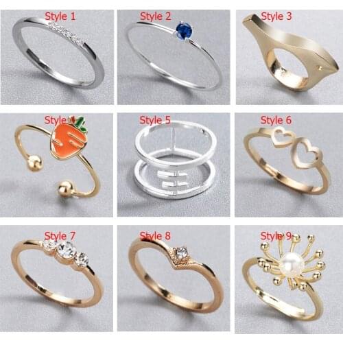 Chandler Bird Parrot Love Flower Rings For Kids Girls Crystal Goemetry Heart Copper Cheap Bague Lose Money Promotion Wholesale