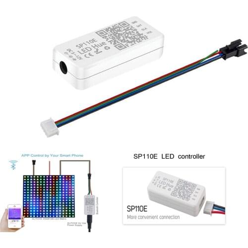 SP110E Bluetooth Pixel light Controller WS2811 WS2812B WS2812 dimmer SK6812 RGB RGBW APA102 WS2801 pixels Led Strip IOS Android