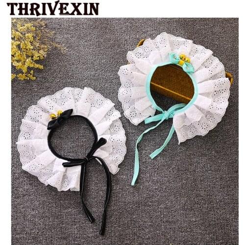 Pet Cat Lace Collar Necktie Adjustable Dog Bowtie Decor Necklace Puppy Dribble Saliva Neck Bow Tie saliva towel bibs scarf
