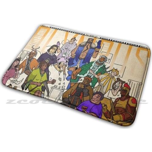 12 Gods Mat Rug Non-Slip Water Absorb Door Carpet God Olympus Greek Mythology Zeus Poseidon Athena Hera Artemis Apollo