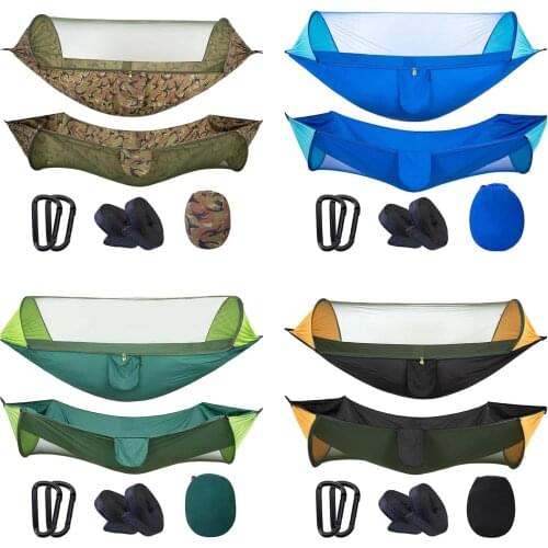 Lightweight Bug Net Hammock Portable Camping Hammock Tent Colourful Automatic Quick-opening Mosquito Net Hammock Travel Goods