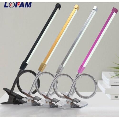 80 LED 8W Long Arm Table Lamps LED Desk Read Lamp Office Table Eye Protection Light USB Powered Foldable Dimmer 10 Levels Clamp