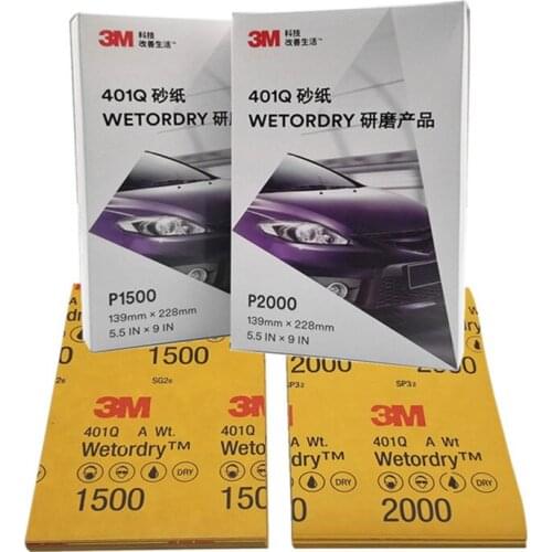 Genuine 3M Fine Sandpaper 1500/2000 Mesh Water Sandpaper For Polishing Car Paint Beauty Water Sandpaper 200 Pieces