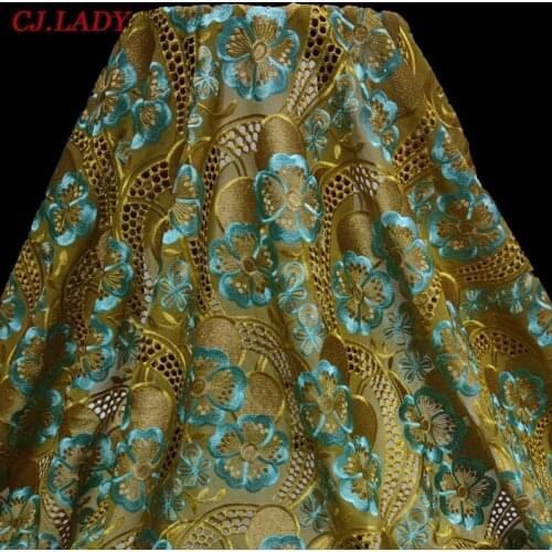 Cord New Fashion African Wax Print Voile Lace Fabric Cotton Lace African Guipure Lace Fabric Wax Embroidery Mesh Lace Fabric A02